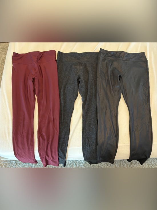 Fabletics Pants - Fabletics Women’s Legging Trio - Maroon, Charcoal & Black